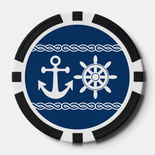 Nautical custom poker chips (Front)
