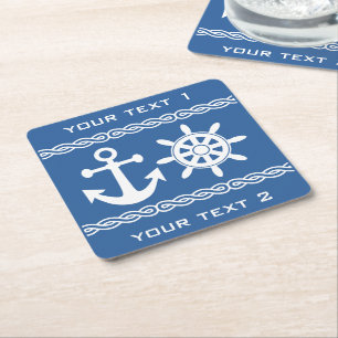 Nautical custom text & colour coasters