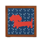 Nautical Dachshund Beach Desk Pen Holder Organiser