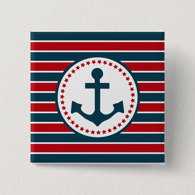 Nautical design 15 cm square badge (Front)
