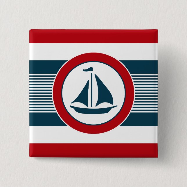 Nautical design 15 cm square badge (Front)
