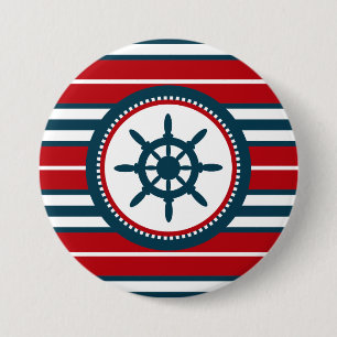 Nautical design 7.5 cm round badge