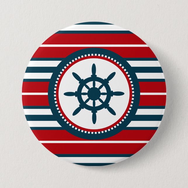 Nautical design 7.5 cm round badge (Front)