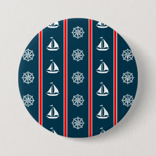 Nautical design 7.5 cm round badge