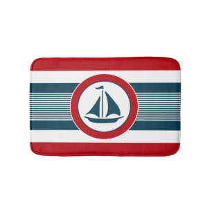 Nautical design bath mat