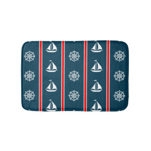 Nautical design bath mat
