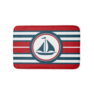Nautical design bath mat