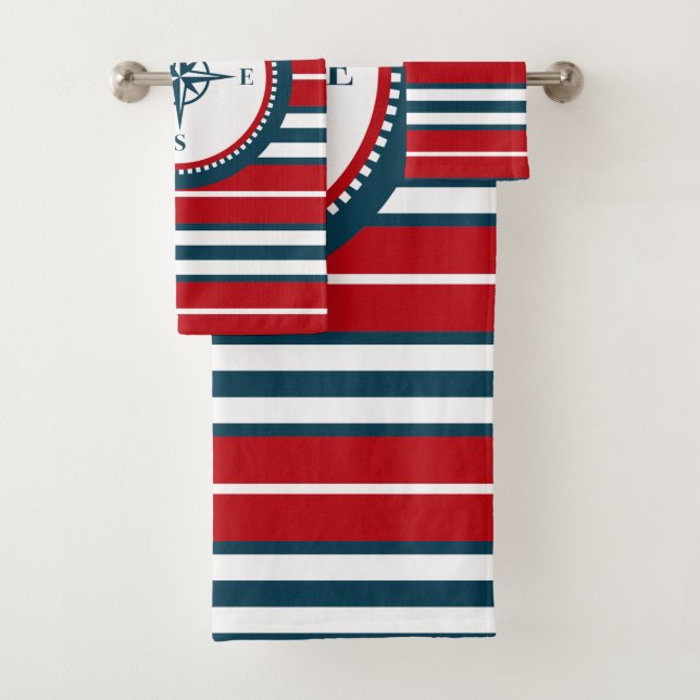 Nautical design bath towel set (Insitu)