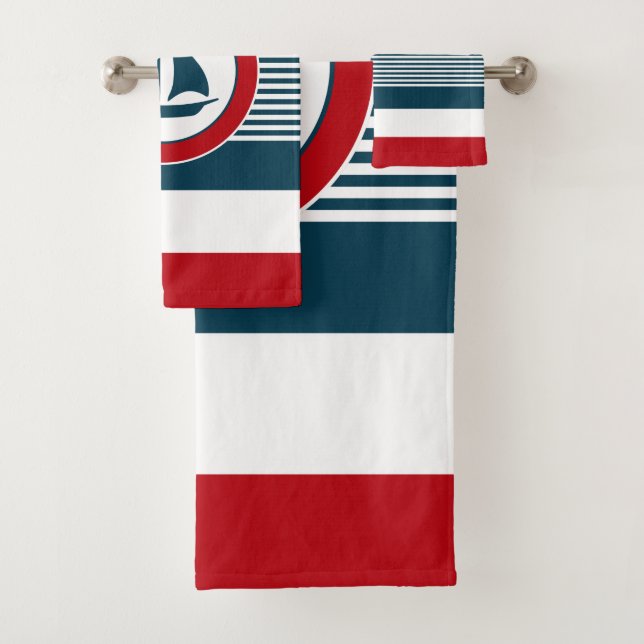 Nautical design bath towel set (Insitu)