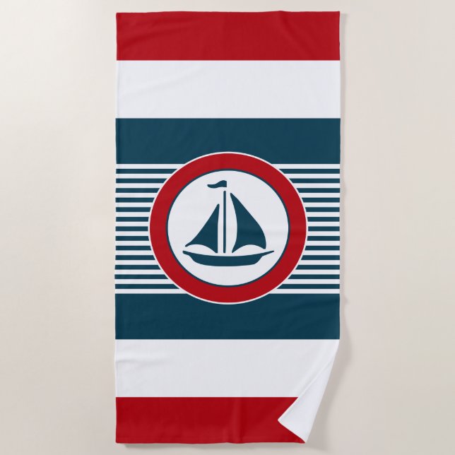 Nautical design beach towel (Front)
