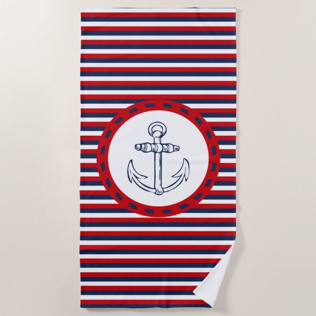 Nautical design beach towel (Front)