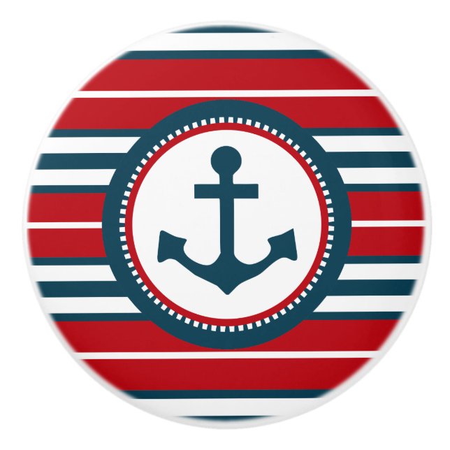 Nautical design ceramic knob (Front)