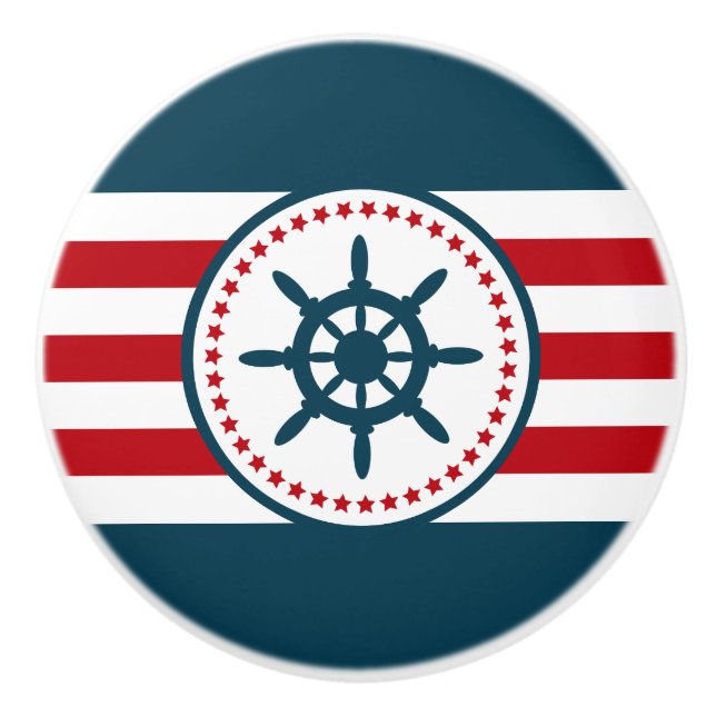 Nautical design ceramic knob (Front)