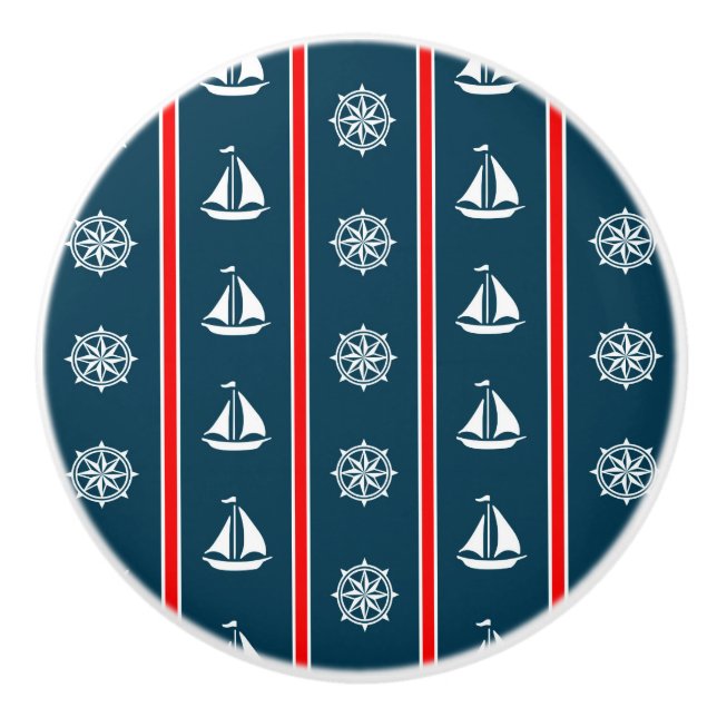 Nautical design ceramic knob (Front)