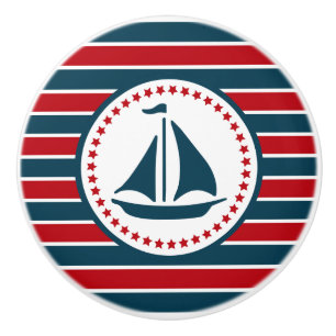 Nautical design ceramic knob