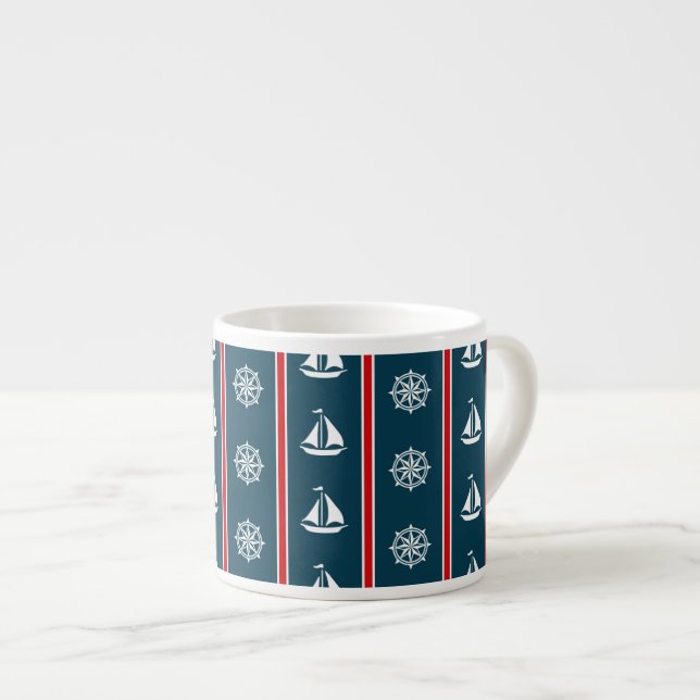 Nautical design espresso cup (Front Right)
