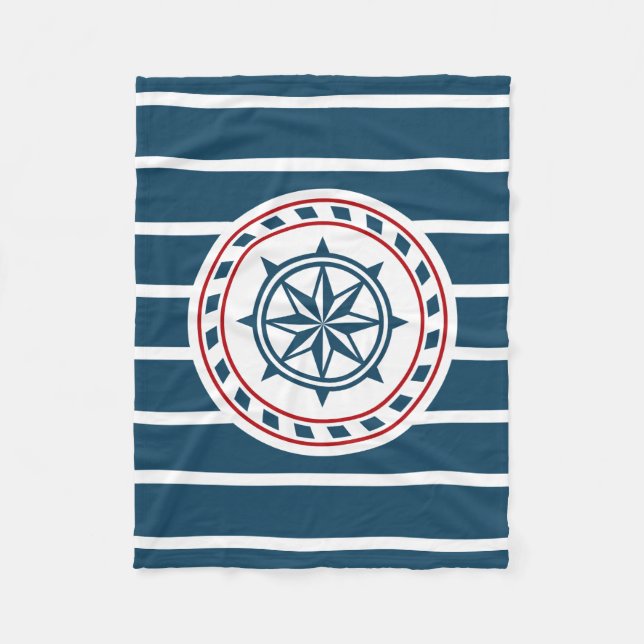 Nautical design fleece blanket (Front)