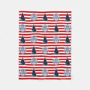 Nautical design fleece blanket