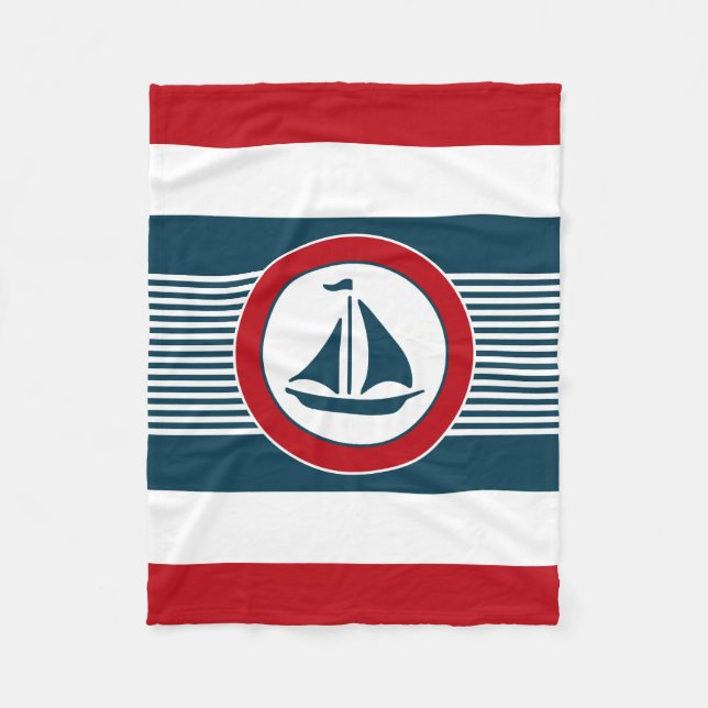 Nautical design fleece blanket (Front)