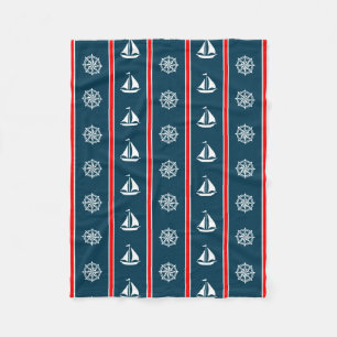 Nautical design fleece blanket