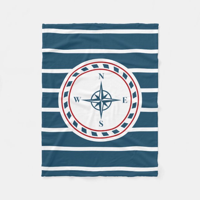 Nautical design fleece blanket (Front)