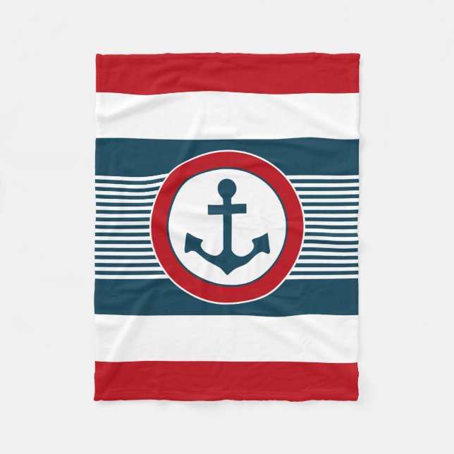 Nautical design fleece blanket (Front)