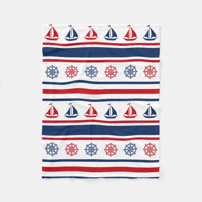 Nautical design fleece blanket (Front)