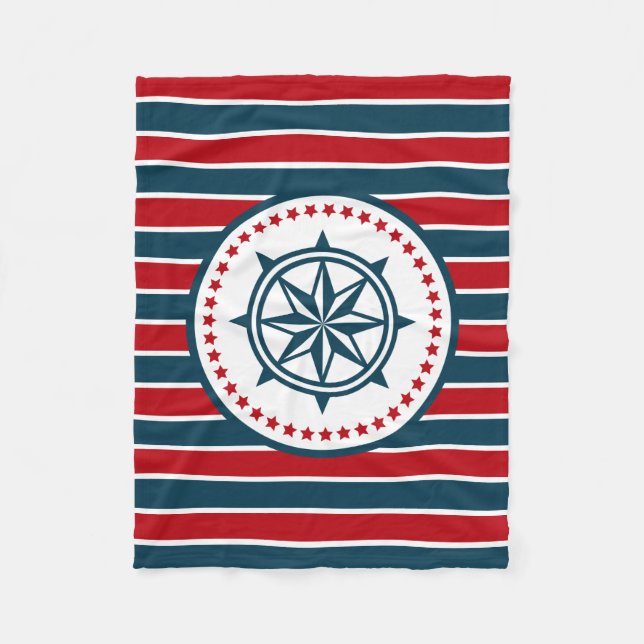 Nautical design fleece blanket (Front)