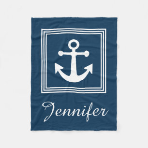 Nautical design fleece blanket