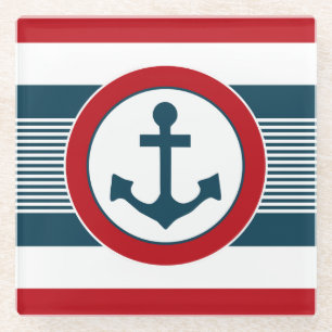 Nautical design glass coaster