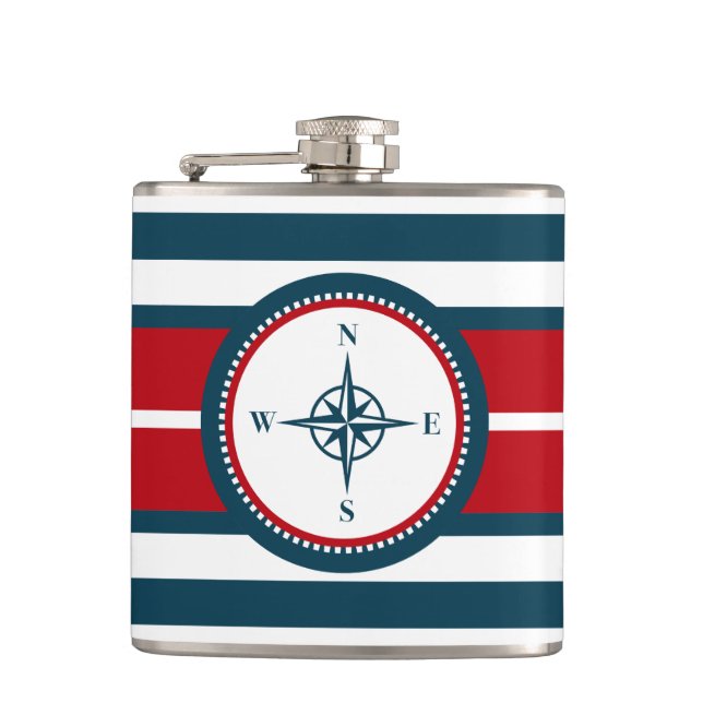Nautical design hip flask (Front)