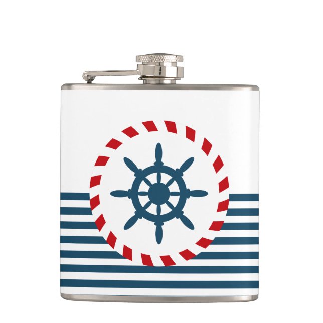 Nautical design hip flask (Front)