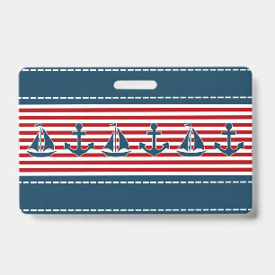 Nautical design ID badge