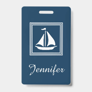 Nautical design ID badge