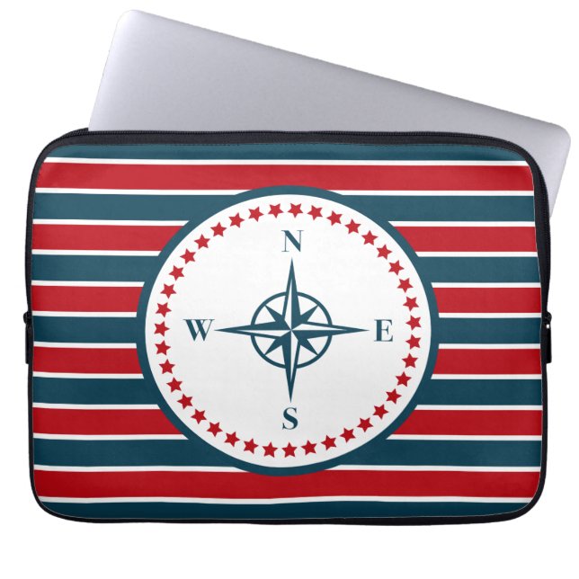 Nautical design laptop sleeve (Front)