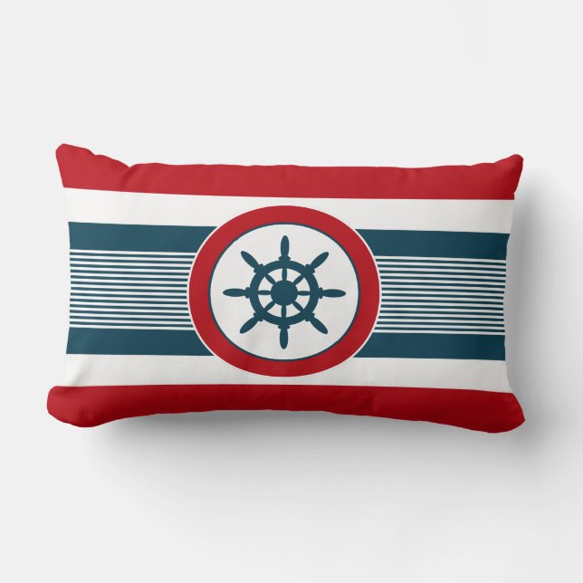 Nautical design lumbar cushion (Front)