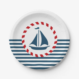 Nautical design paper plate