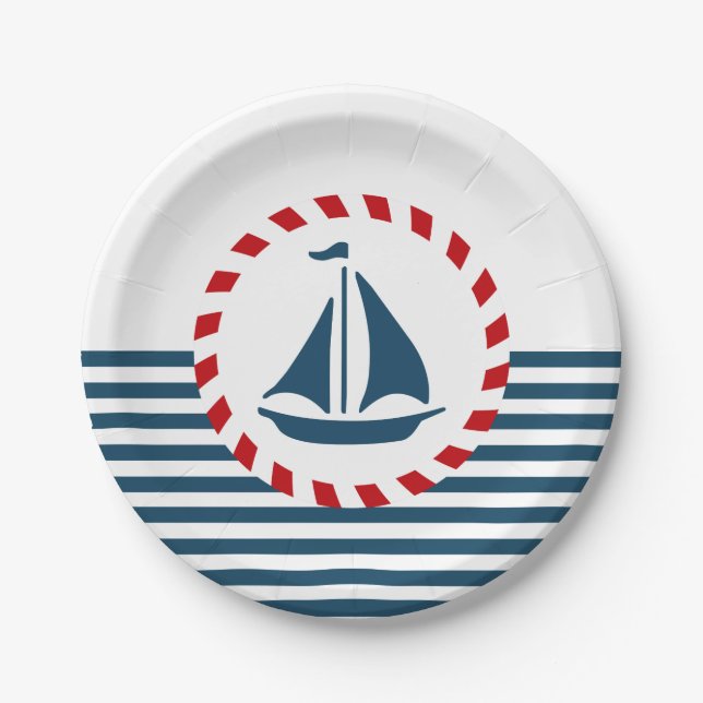 Nautical design paper plate (Front)