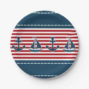 Nautical design paper plate