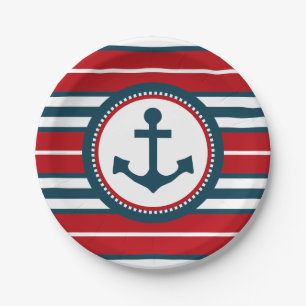 Nautical design paper plate