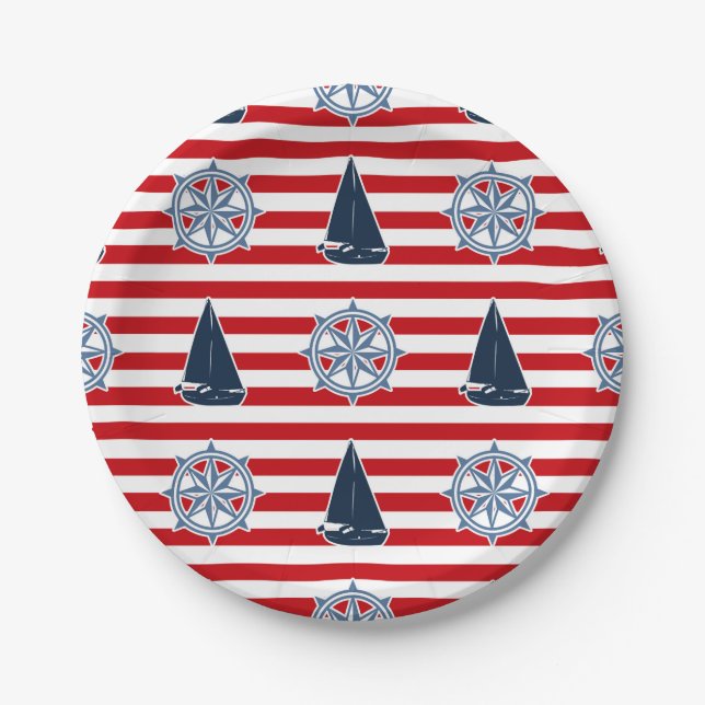 Nautical design paper plate (Front)