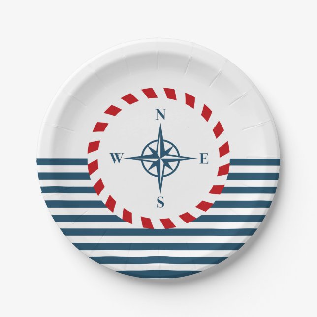 Nautical design paper plate (Front)