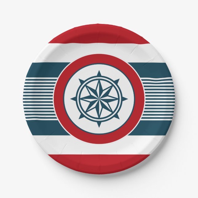 Nautical design paper plate (Front)