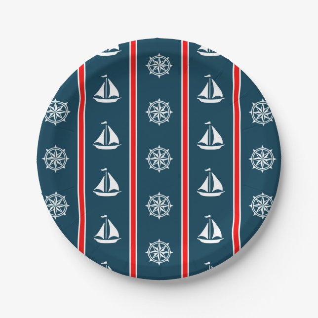 Nautical design paper plate (Front)
