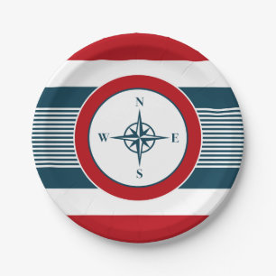 Nautical design paper plate