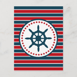 Nautical design postcard