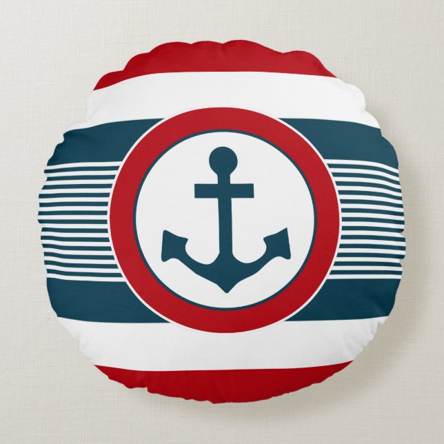Nautical design round cushion (Front)