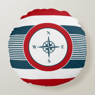 Nautical design round cushion