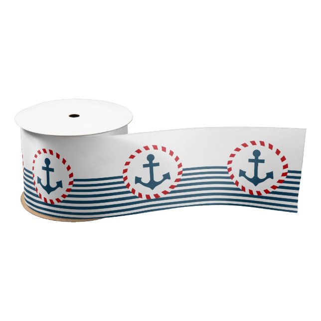 Nautical design satin ribbon (Spool)