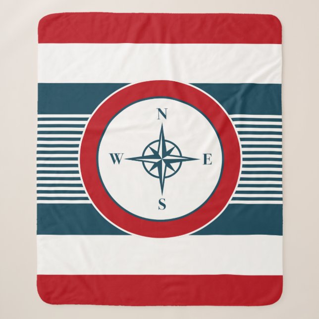 Nautical design sherpa blanket (Front)